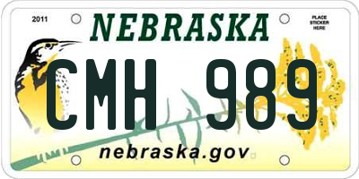 NE license plate CMH989