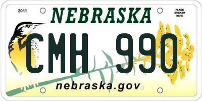 NE license plate CMH990