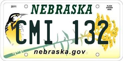 NE license plate CMI132
