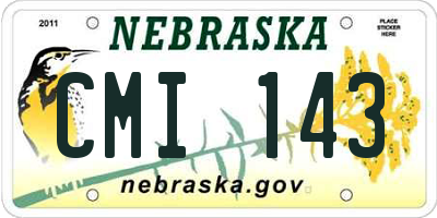 NE license plate CMI143