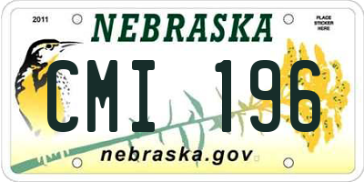 NE license plate CMI196