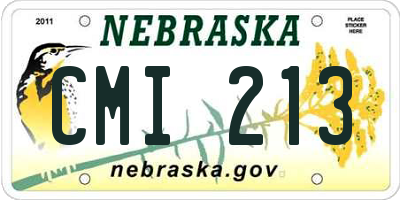 NE license plate CMI213