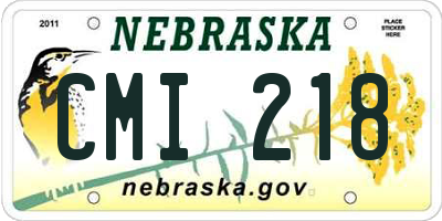 NE license plate CMI218
