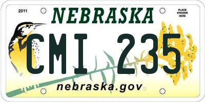 NE license plate CMI235