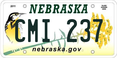 NE license plate CMI237