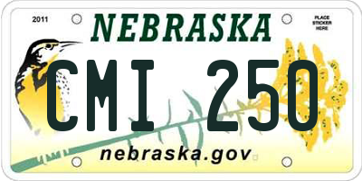 NE license plate CMI250