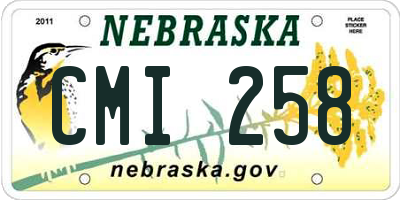 NE license plate CMI258