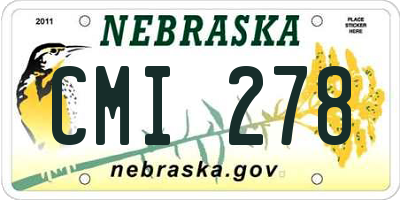NE license plate CMI278