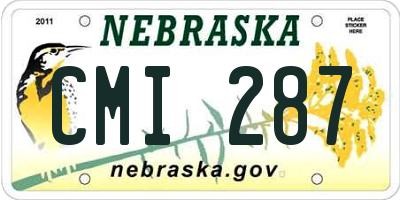 NE license plate CMI287