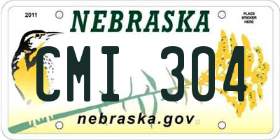 NE license plate CMI304