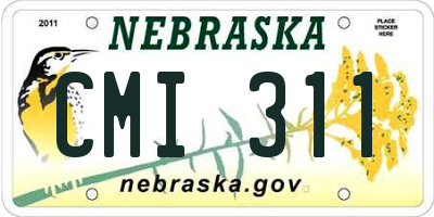 NE license plate CMI311
