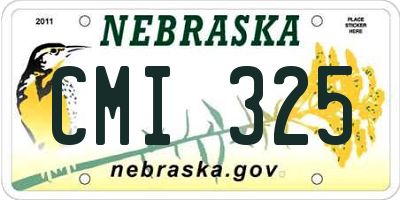 NE license plate CMI325
