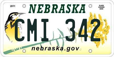 NE license plate CMI342