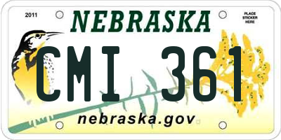NE license plate CMI361