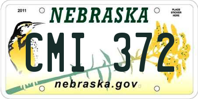 NE license plate CMI372