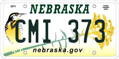 NE license plate CMI373