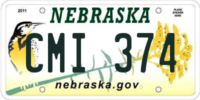 NE license plate CMI374