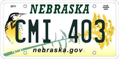 NE license plate CMI403