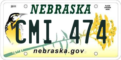 NE license plate CMI474