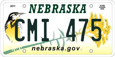 NE license plate CMI475