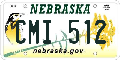 NE license plate CMI512