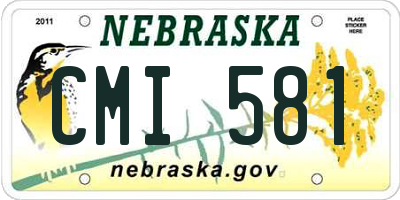 NE license plate CMI581