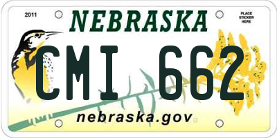NE license plate CMI662