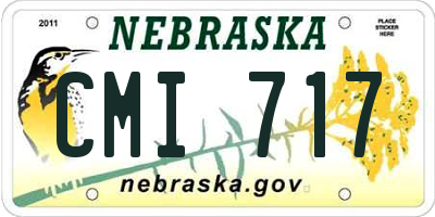 NE license plate CMI717