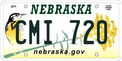 NE license plate CMI720