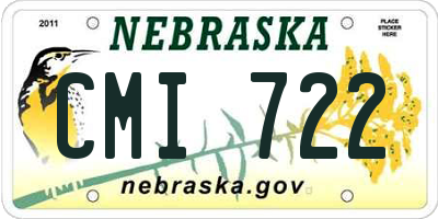 NE license plate CMI722
