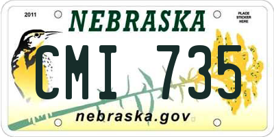 NE license plate CMI735