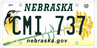 NE license plate CMI737
