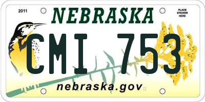 NE license plate CMI753