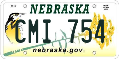 NE license plate CMI754