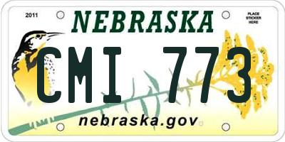 NE license plate CMI773