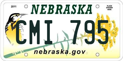 NE license plate CMI795