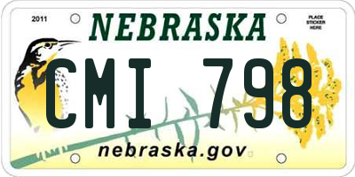 NE license plate CMI798