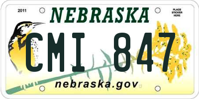 NE license plate CMI847