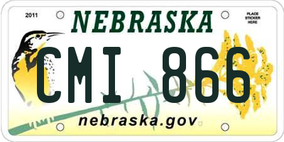 NE license plate CMI866