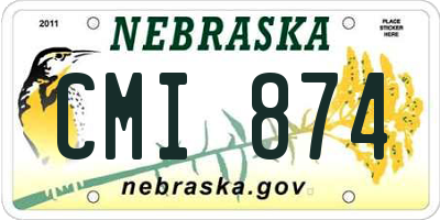 NE license plate CMI874