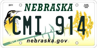 NE license plate CMI914