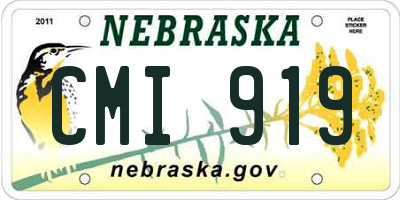 NE license plate CMI919