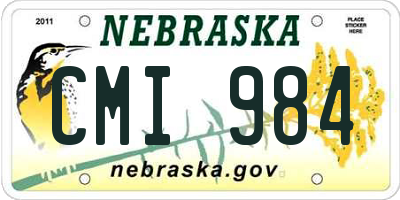 NE license plate CMI984