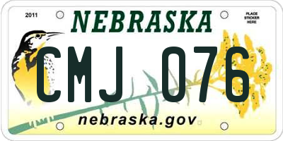 NE license plate CMJ076