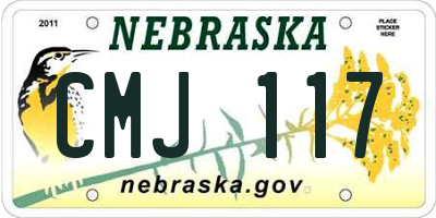 NE license plate CMJ117