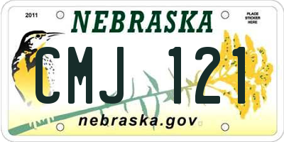 NE license plate CMJ121