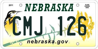 NE license plate CMJ126