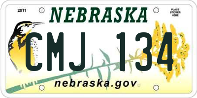 NE license plate CMJ134
