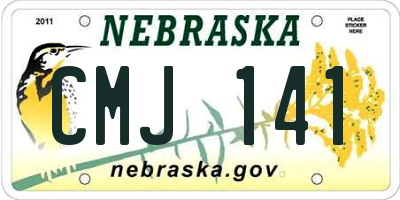 NE license plate CMJ141