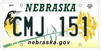 NE license plate CMJ151